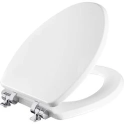 Mayfair By Bemis Benton Slow Close Elongated White Enameled Wood Toilet Seat