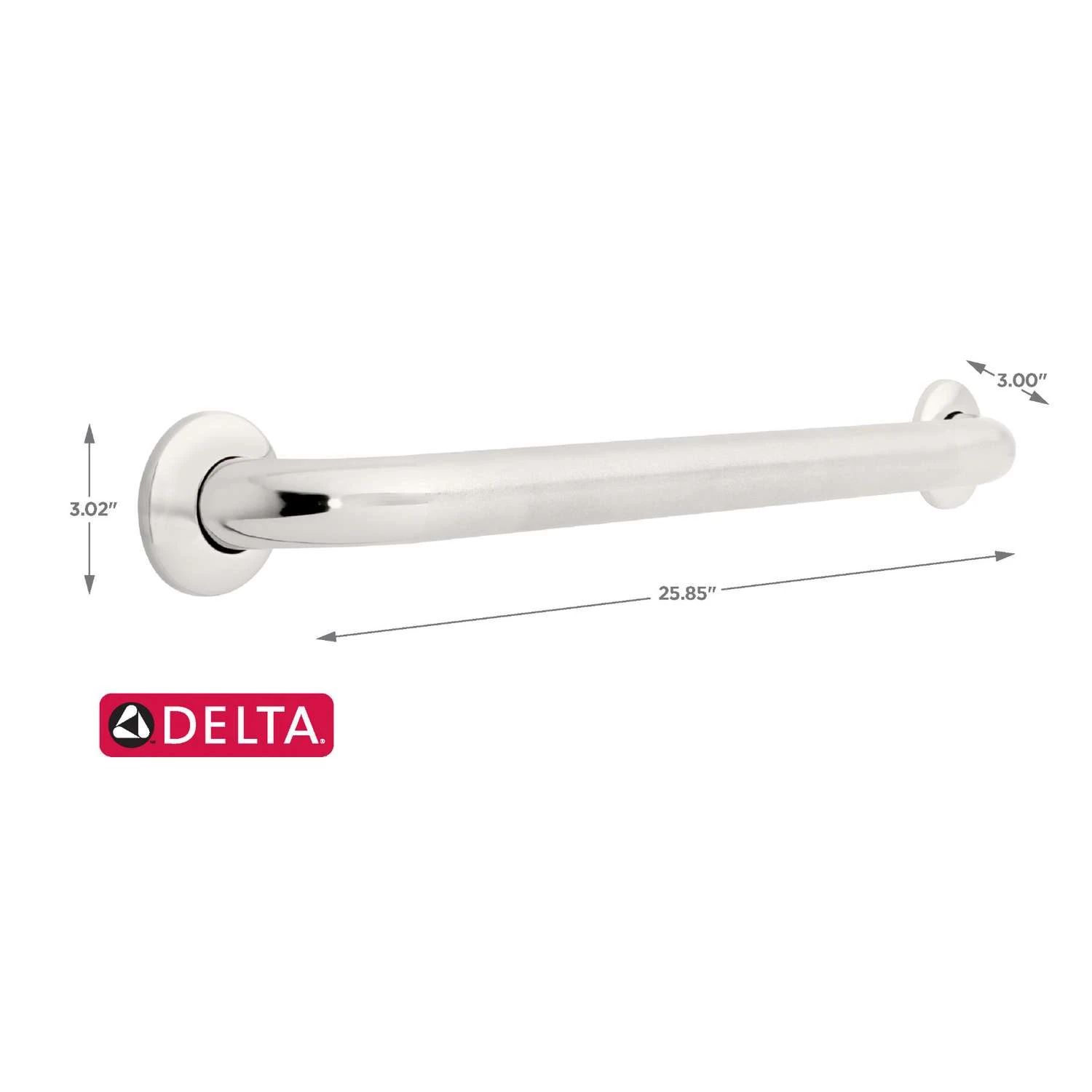 Delta 24 In. L ADA Compliant Peened Stainless Steel Grab Bar 4 Delta 24 In. L ADA Compliant Peened Stainless Steel Grab Bar - Image 2