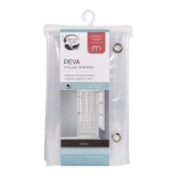 Zenna Home 78 In. H X 54 In. W Clear Solid Stall Liner PEVA