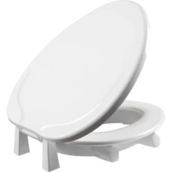 Bemis Independence Asurance Elongated White Plastic Toilet Seat