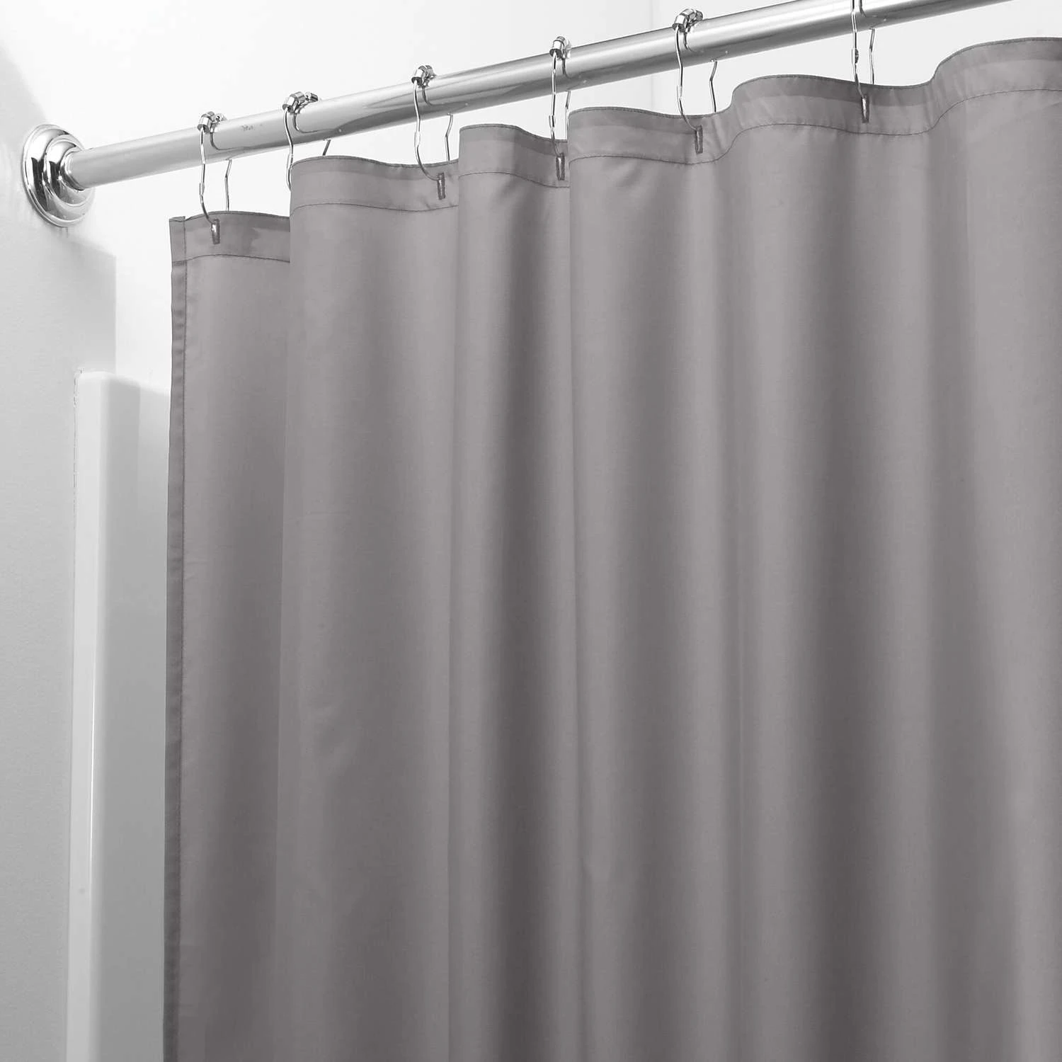 IDesign 72 In. H X 72 In. W Gray Shower Curtain Liner PEVA 4 IDesign 72 In. H X 72 In. W Gray Shower Curtain Liner PEVA - Image 2