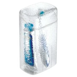 IDesign Clear Plastic Toothbrush/Toothpaste Holder