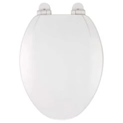 Croydex Basalt Slow Close Elongated White Molded Wood Toilet Seat