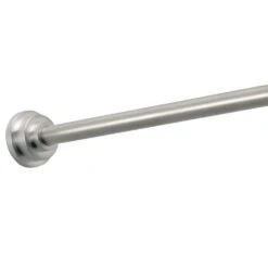 IDesign Astor Shower Curtain Rod 75 In. L Brushed Silver