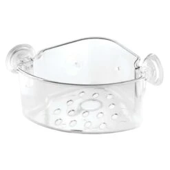 IDesign Power Lock Clear Plastic Shower Basket