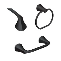 Moen Lindor Matte Black Bathroom Hardware Kit 18 In. L Zinc