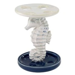 Avanti Linens Batik Blue/White Ceramic Toothbrush Holder