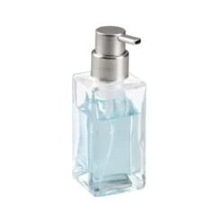 IDesign Casila Brushed Clear Glass Soap Pump