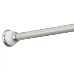 IDesign York Tension Curtain Rod 75 In. L Polished White