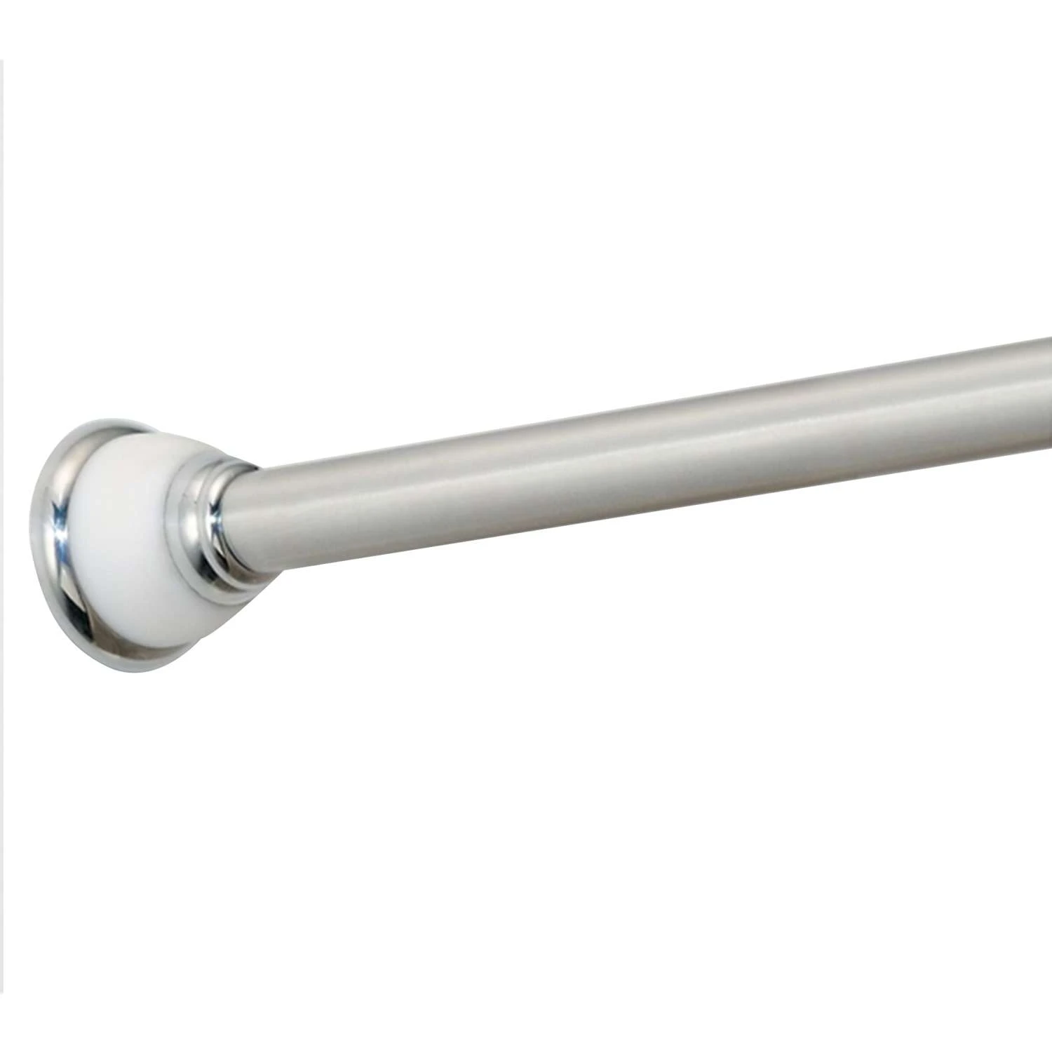 IDesign York Tension Curtain Rod 75 In. L Polished White 3 IDesign York Tension Curtain Rod 75 In. L Polished White
