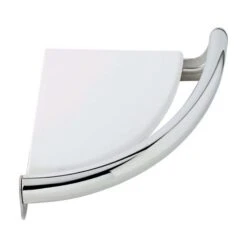 Delta 8-1/2 In. L Polished Chrome Stainless Steel Corner Shelf With Assist Bar