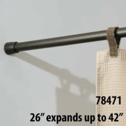 IDesign Cameo Shower Curtain Rod 42 In. L Bronze Black