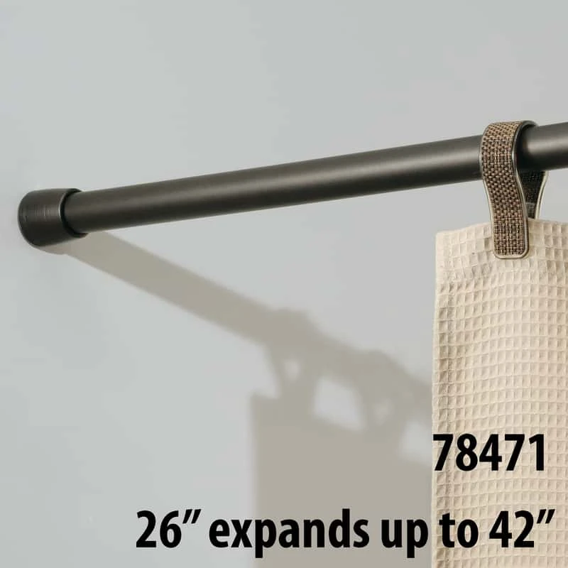 IDesign Cameo Shower Curtain Rod 42 In. L Bronze Black 3 IDesign Cameo Shower Curtain Rod 42 In. L Bronze Black