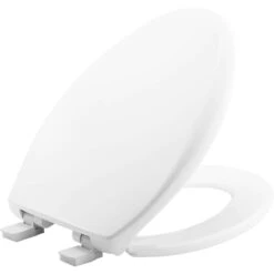 Mayfair By Bemis Affinity Slow Close Elongated White Plastic Toilet Seat