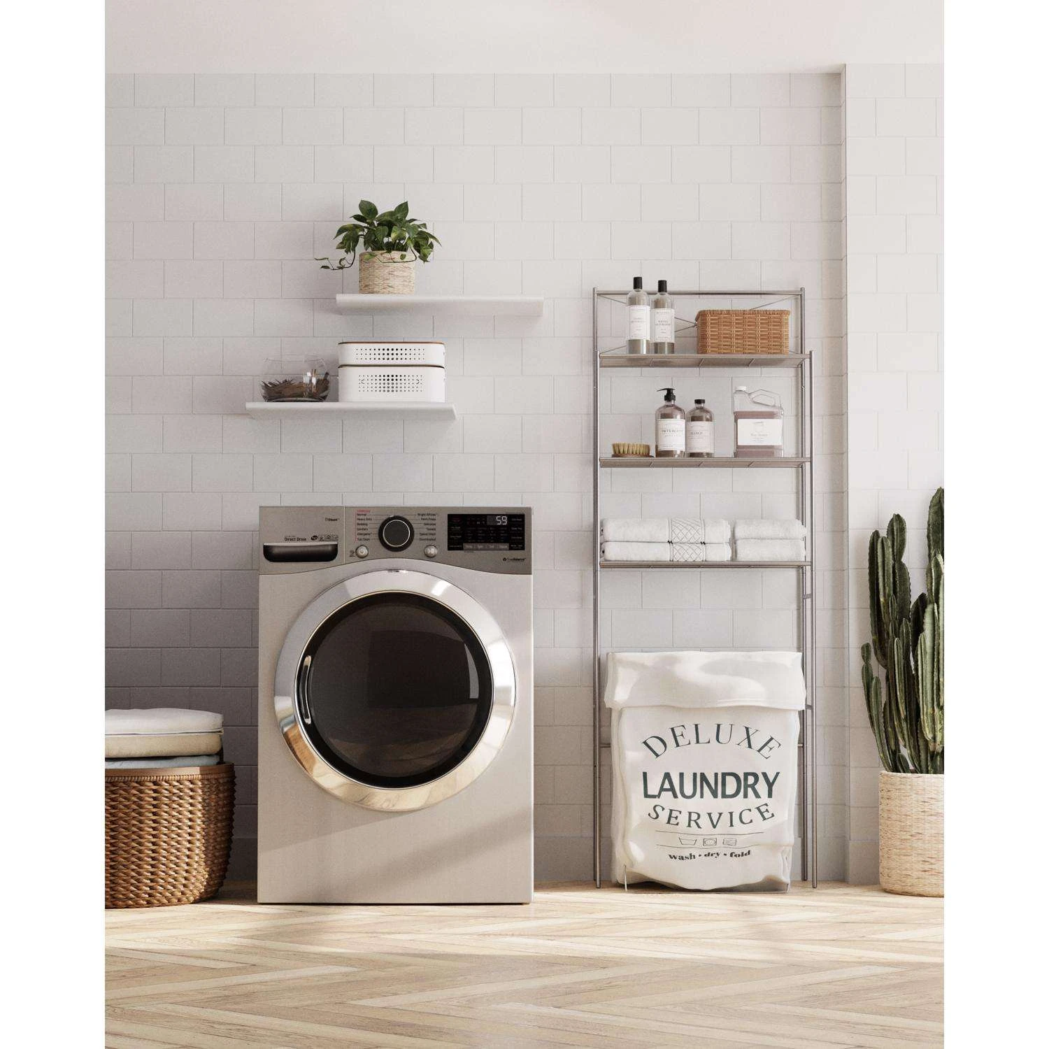 Zenna Home Satin Nickel Silver Steel Bathroom Spacesaver 6 Zenna Home Satin Nickel Silver Steel Bathroom Spacesaver - Image 4