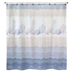 Avanti Linens Abstract Coastal 72 In. H X 72 In. W Multicolored Under-The-Sea Scene Shower Curtain P