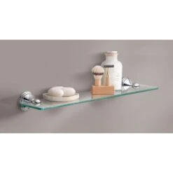 Moen Preston Chrome Chrome Glass Bathroom Shelf -Wenn Bathroom Shop 4389b5af 68fa 4689 9d0b ef56ebab0270