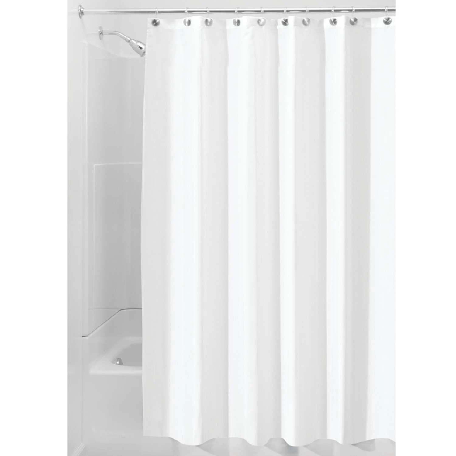 IDesign 96 In. H X 72 In. W White Shower Curtain Liner Polyester 3 IDesign 96 In. H X 72 In. W White Shower Curtain Liner Polyester