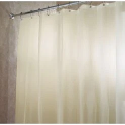 IDesign 72 In. H X 72 In. W Sand Solid Shower Curtain Vinyl