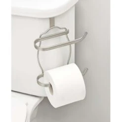 IDesign York Lyra Satin Silver Over The Tank Toilet Paper Holder -Wenn Bathroom Shop 460792df 38a2 4e3f b06e cede856c6283