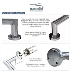 Transolid 12 In. L ADA Compliant Polished Chrome Stainless Steel Grab Bar -Wenn Bathroom Shop 4b6ee02c 6a54 4d70 ae76 002b271842da