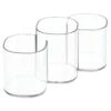 IDesign Clarity Cosmetic Trio Clear Plastic Utensil Holder