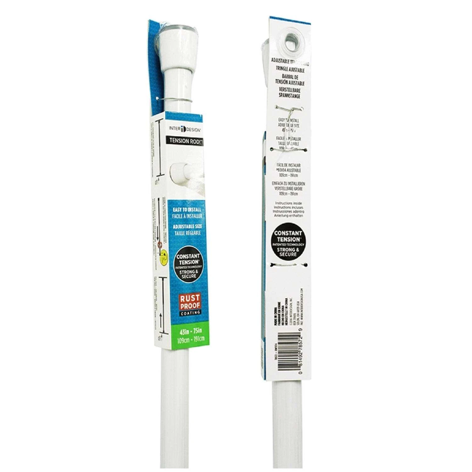 InterDesign Cameo Shower Curtain Rod 75 In. L White 3 InterDesign Cameo Shower Curtain Rod 75 In. L White