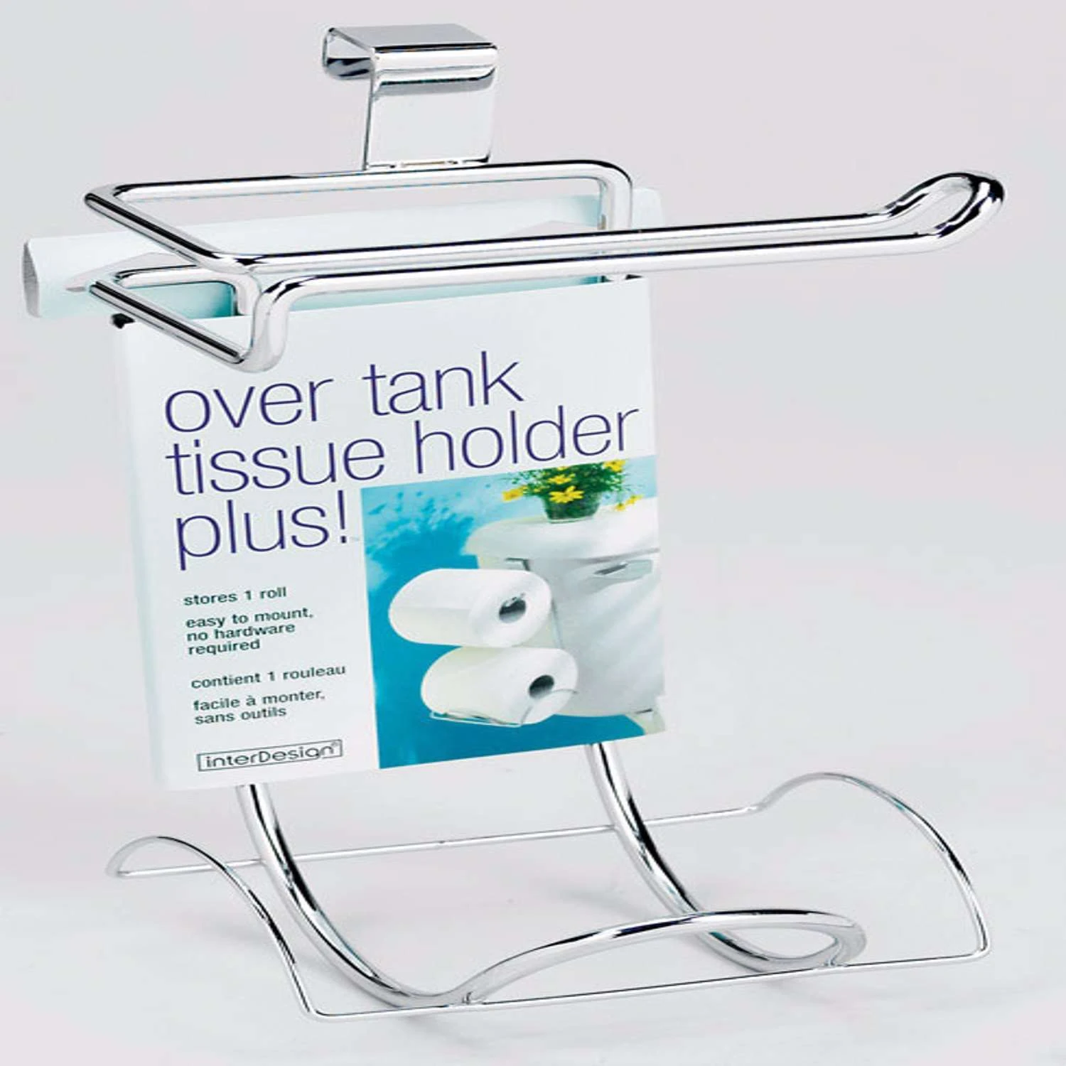 IDesign Chrome Silver Over The Tank Toilet Paper Holder 3 IDesign Chrome Silver Over The Tank Toilet Paper Holder