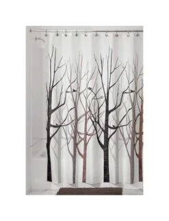 IDesign 72 In. H X 72 In. W Multicolored Bare Trees Shower Curtain Polyester