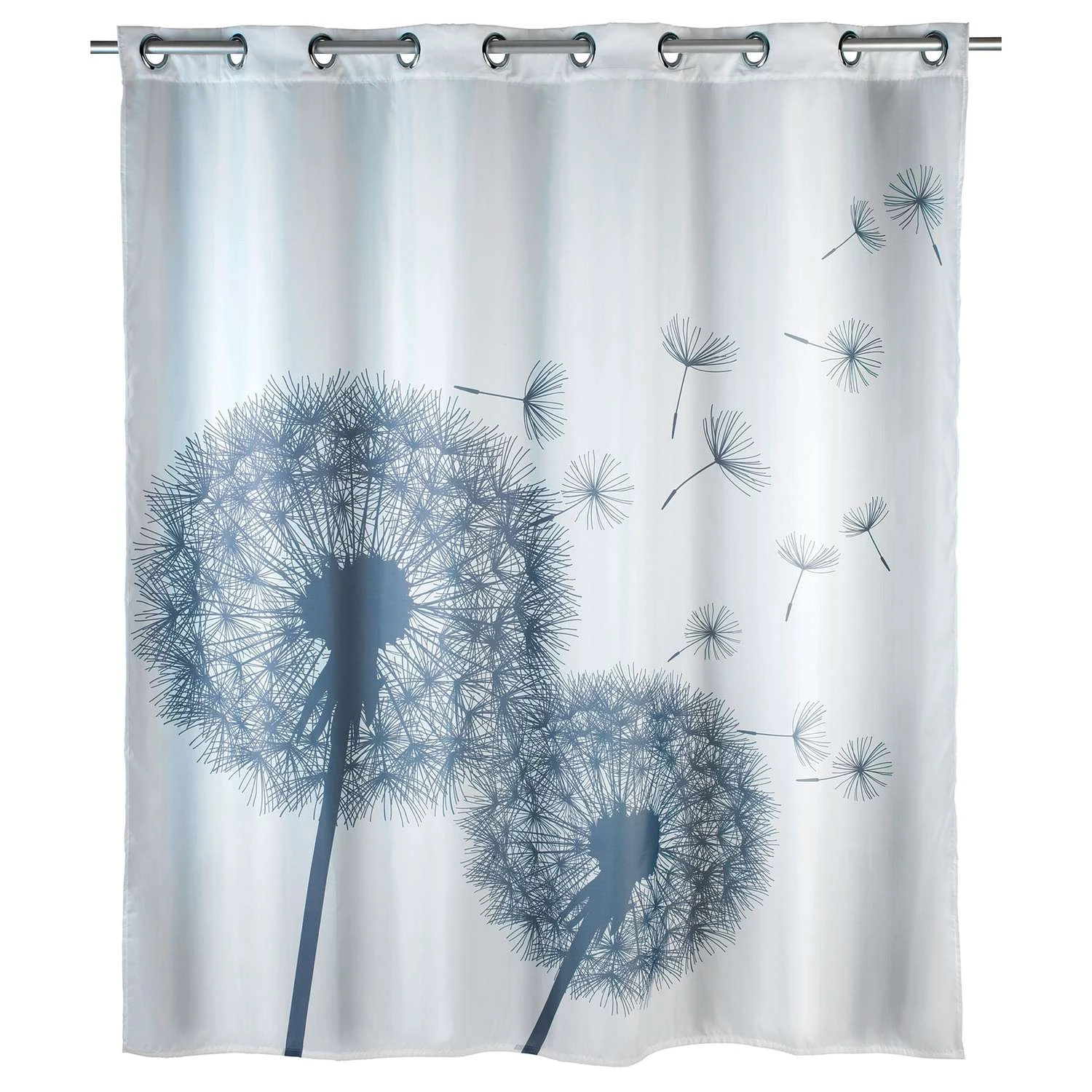 Wenko Anti-Mould 79 In. H X 71 In. W White, Blue Flex Astera Shower Curtain Polyester 4 Wenko Anti-Mould 79 In. H X 71 In. W White, Blue Flex Astera Shower Curtain Polyester - Image 2