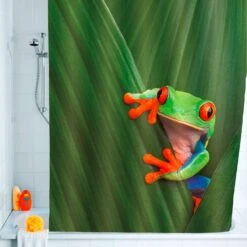 Wenko 79 In. H X 71 In. W Green Frog Shower Curtain W/Hooks Polyester -Wenn Bathroom Shop 6183053b d31a 4f77 bd39 ed99b514c9d0