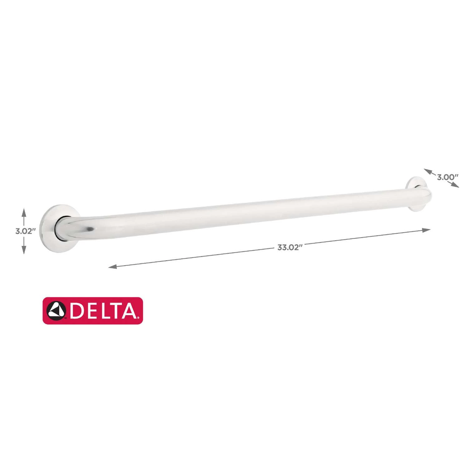 Delta 36 In. L ADA Compliant Peened Stainless Steel Grab Bar 5 Delta 36 In. L ADA Compliant Peened Stainless Steel Grab Bar - Image 3
