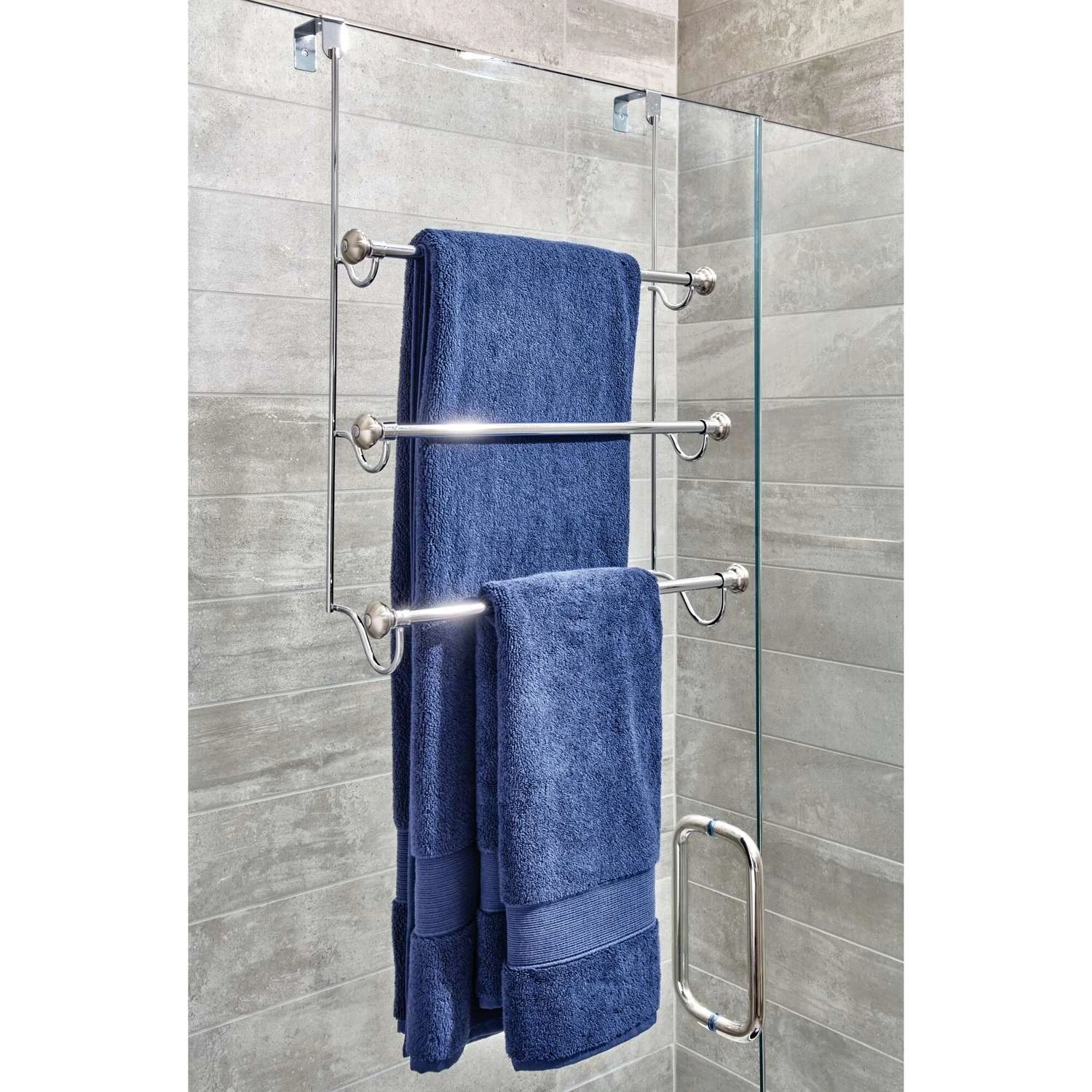 IDesign York Chrome Silver Over The Door Towel Bar 16 In. L Stainless Steel 5 IDesign York Chrome Silver Over The Door Towel Bar 16 In. L Stainless Steel - Image 3