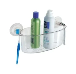 IDesign Power Lock 5 H X 5 In. W X 10 In. L Clear Shower Basket