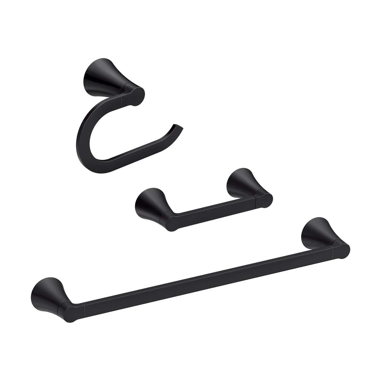 Moen Mikah Matte Black Accessory Kit 24 In. L Die Cast Zinc 3 Moen Mikah Matte Black Accessory Kit 24 In. L Die Cast Zinc