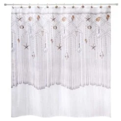 Avanti Linens Macrame Shells 72 In. H X 72 In. W Multicolor Shower Curtain Polyester