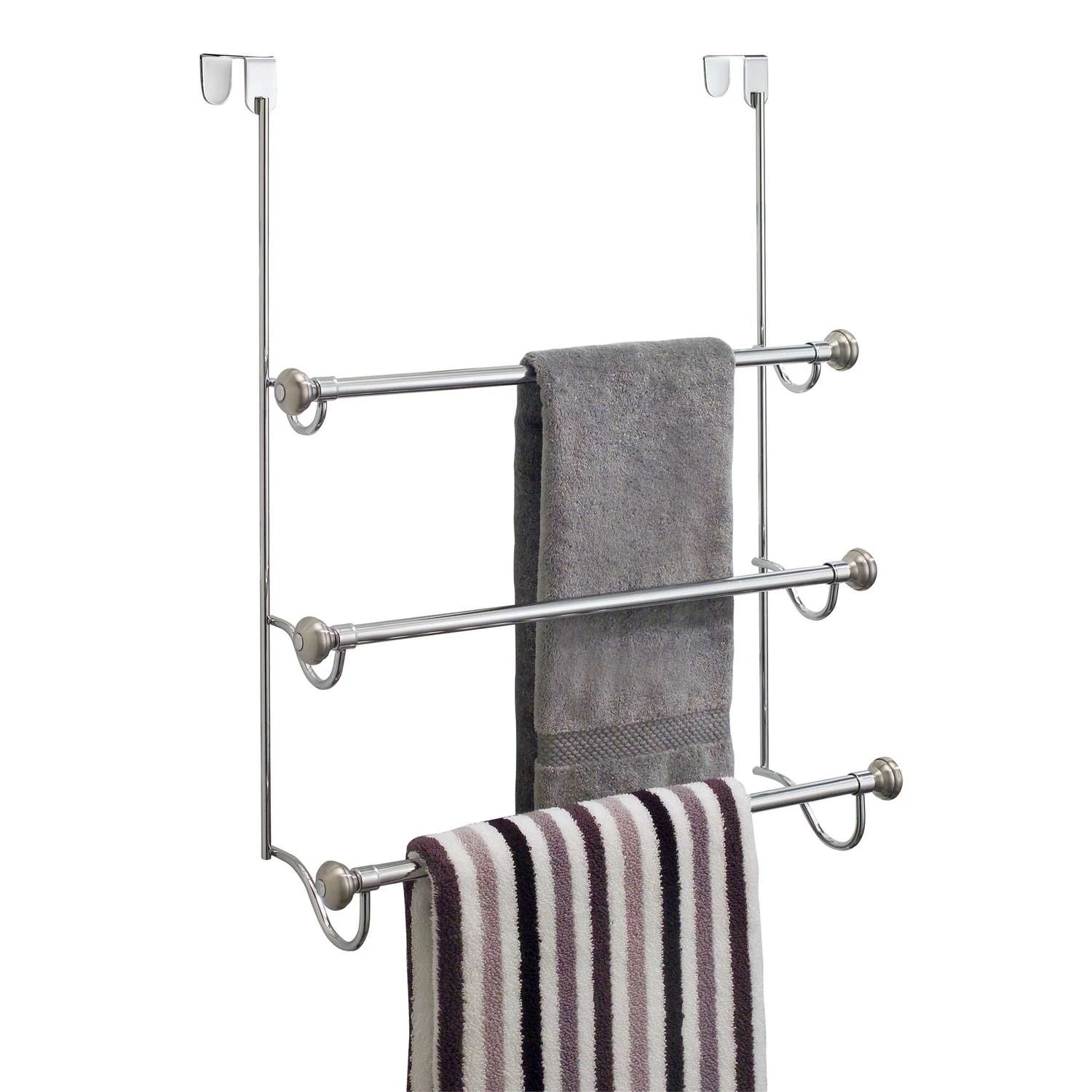 IDesign York Chrome Silver Over The Door Towel Bar 16 In. L Stainless Steel 4 IDesign York Chrome Silver Over The Door Towel Bar 16 In. L Stainless Steel - Image 2