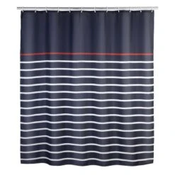 Wenko Marine Blue 79 In. H X 71 In. W Multicolored Stripes Shower Curtain W/Hooks Polyester