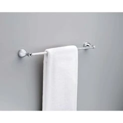 Delta Foundations Chrome Silver Towel Bar 24 In. L Die Cast Zinc -Wenn Bathroom Shop 91545e99 3f6c 476b 9902 74a8d23e4d0b