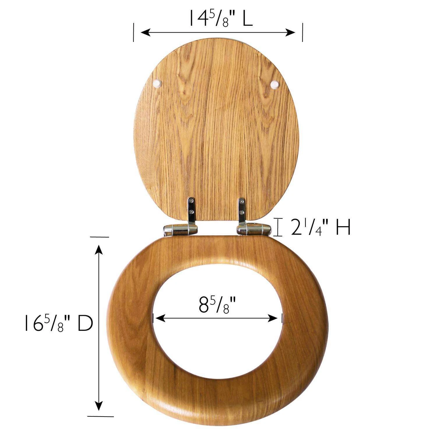 Design House Dalton Round Oak Wood Toilet Seat 4 Design House Dalton Round Oak Wood Toilet Seat - Image 2