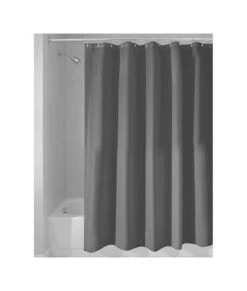 IDesign 72 In. H X 72 In. W Charcoal Gray Solid Shower Curtain Polyester