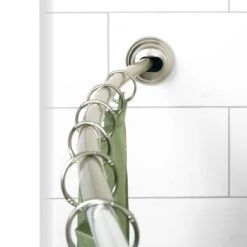 Zenna Home Curved Shower Rod 72 In. L Satin Brushed Silver