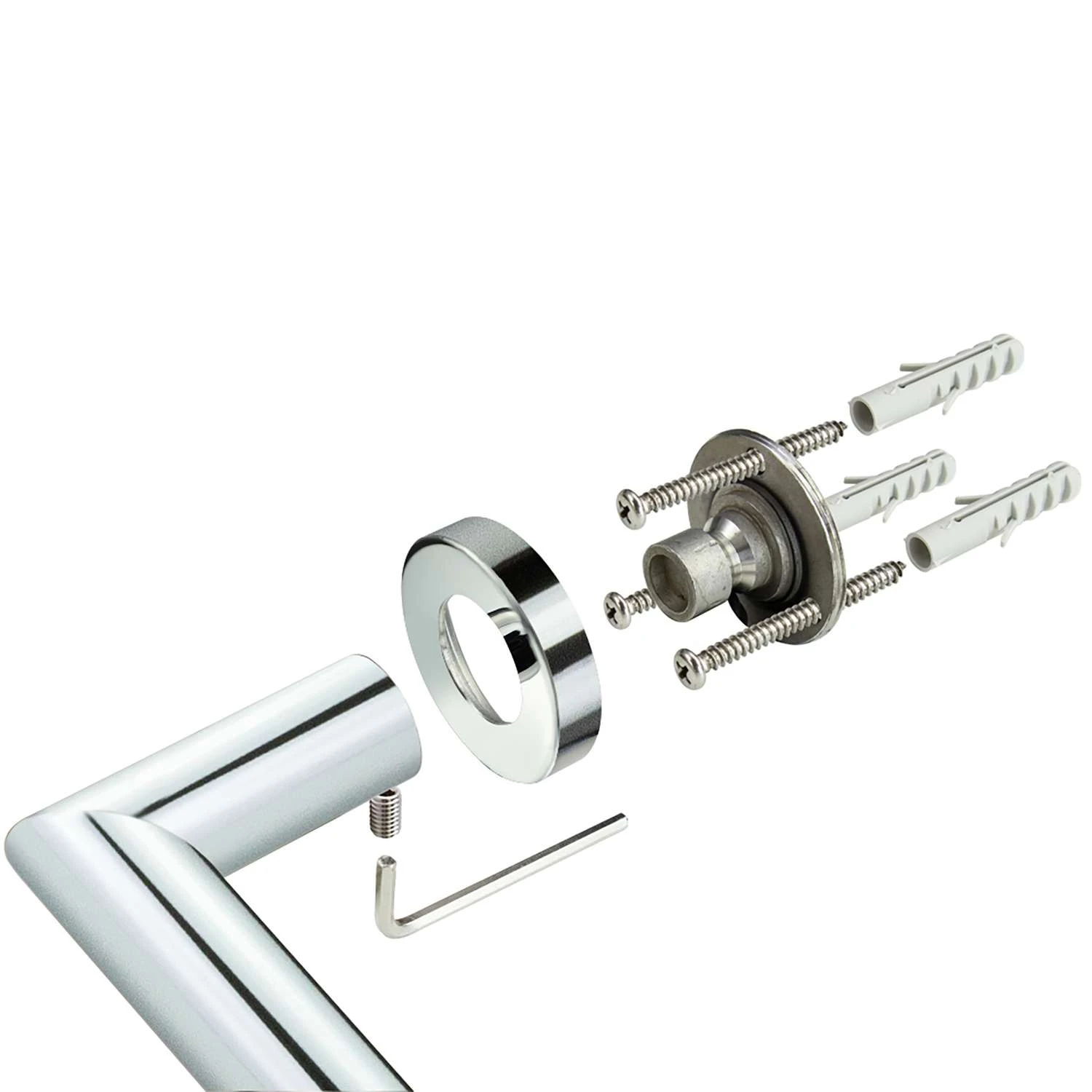 Transolid Turin 32 In. L ADA Compliant Polished Chrome Stainless Steel Grab Bar 5 Transolid Turin 32 In. L ADA Compliant Polished Chrome Stainless Steel Grab Bar - Image 3