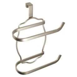 IDesign York Lyra Satin Silver Over The Tank Toilet Paper Holder