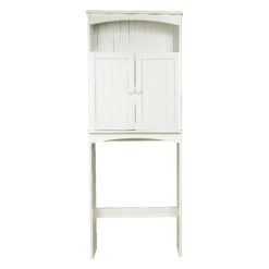 Zenna Home Cottage Collection White Wood Bathroom Spacesaver