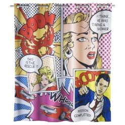 Wenko Anti-Mould 79 In. H X 71 In. W Pop Art Shower Curtain W/Hooks Polyester