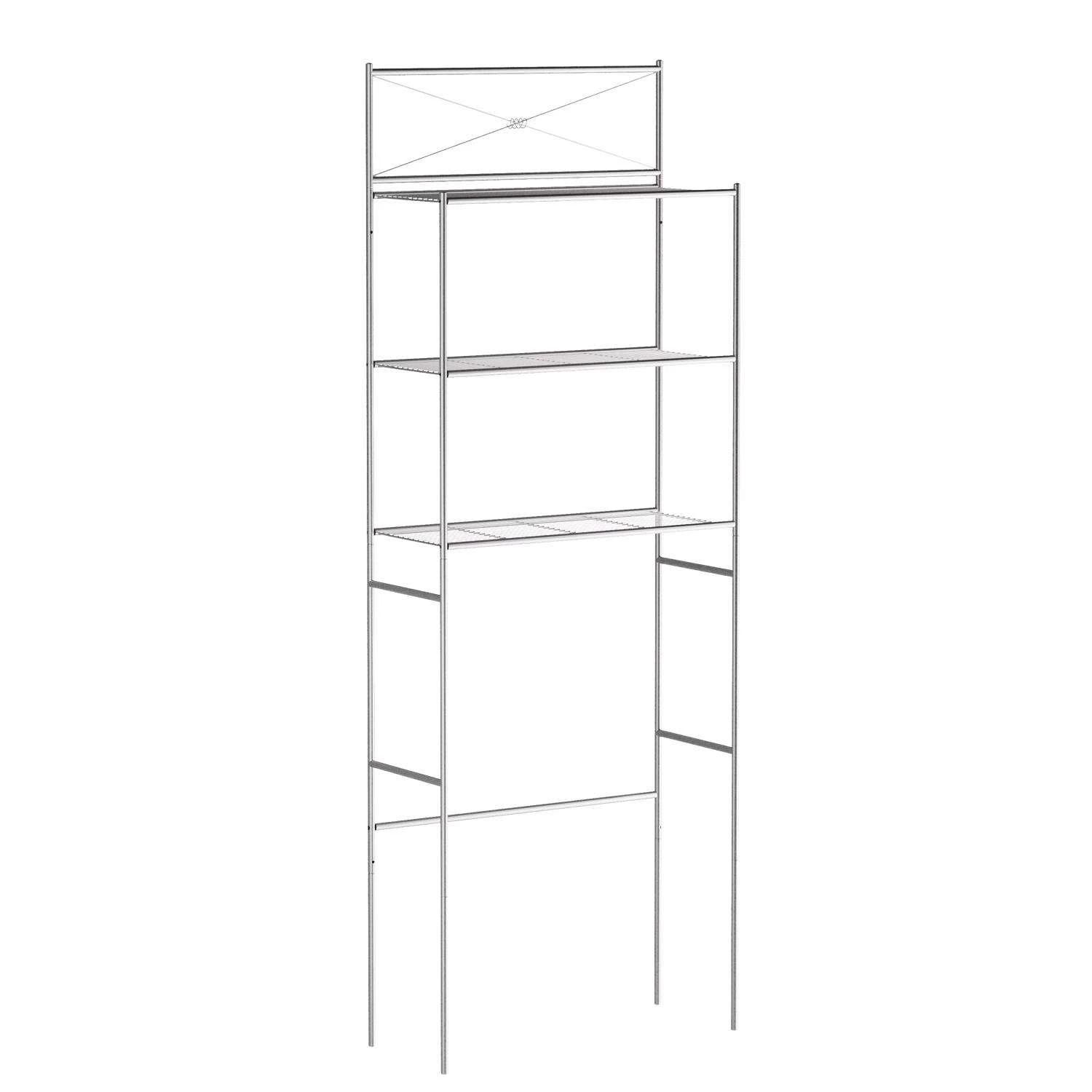 Zenna Home Satin Nickel Silver Steel Bathroom Spacesaver 3 Zenna Home Satin Nickel Silver Steel Bathroom Spacesaver