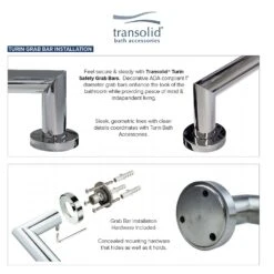 Transolid Turin 32 In. L ADA Compliant Polished Chrome Stainless Steel Grab Bar 11 Transolid Turin 32 In. L ADA Compliant Polished Chrome Stainless Steel Grab Bar -Wenn Bathroom Shop b9056e17 002f 4506 bb57 8adb62c13a16