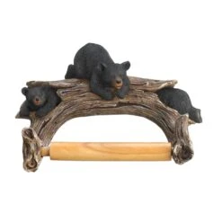 Accent Plus Black Bear Trio Toilet Paper Holder