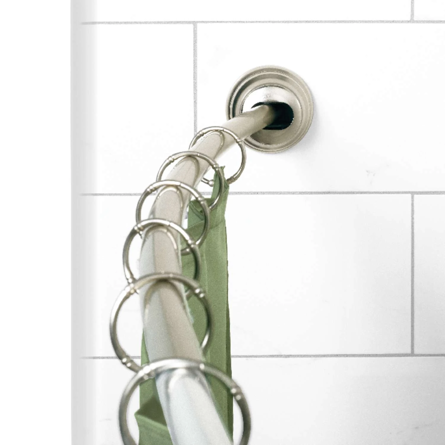 Zenna Home Curved Shower Rod 72 In. L Satin Brushed Silver 4 Zenna Home Curved Shower Rod 72 In. L Satin Brushed Silver - Image 2